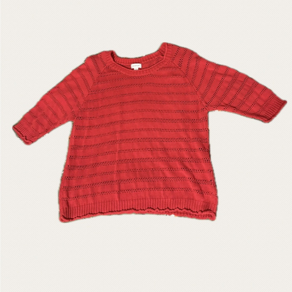 Avenue Vibrant Red Crew Neck Sweater